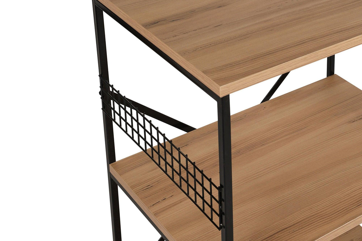 Raft de Bucatarie Anemon - Black, Crem - Negru, 60 x 124 x 45 cm