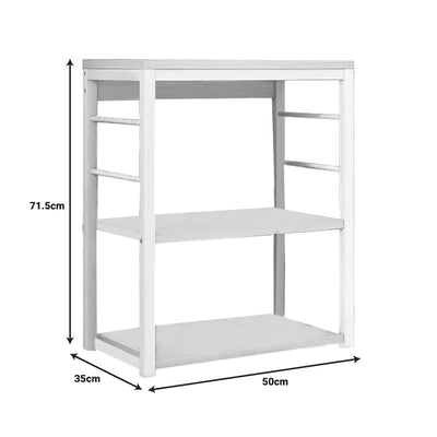 Raft de Bucatarie Cayde metalic, Alb-Natural, 50x35x72 cm, perspectiva suplimentara