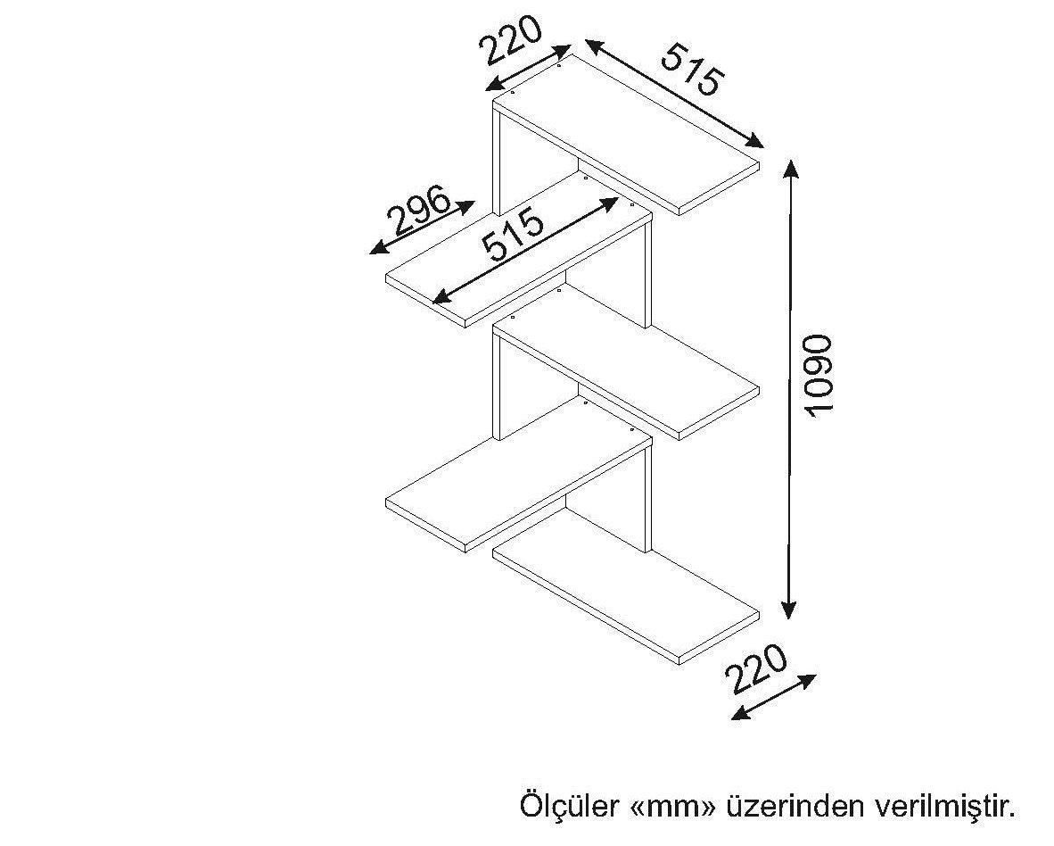 Raft de perete Ao, Nuc, 51,5x109x29,6 cm