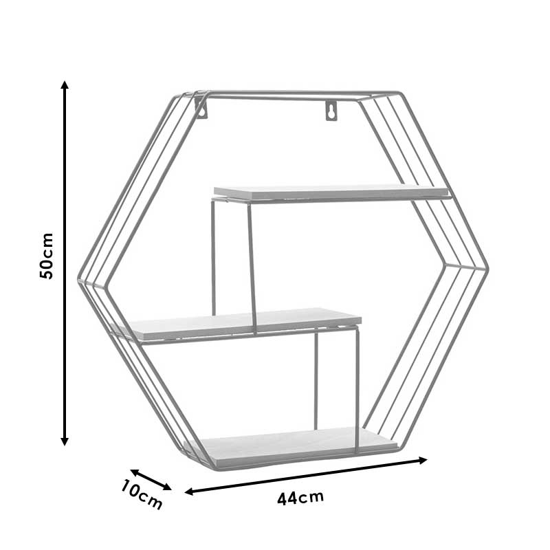 Raft de perete Azira, Stejar negru, 50x10x44 cm, perspectiva suplimentara