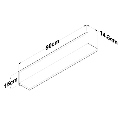 Raft de perete Claudia, Nuc, 90 x 15 x 15 cm