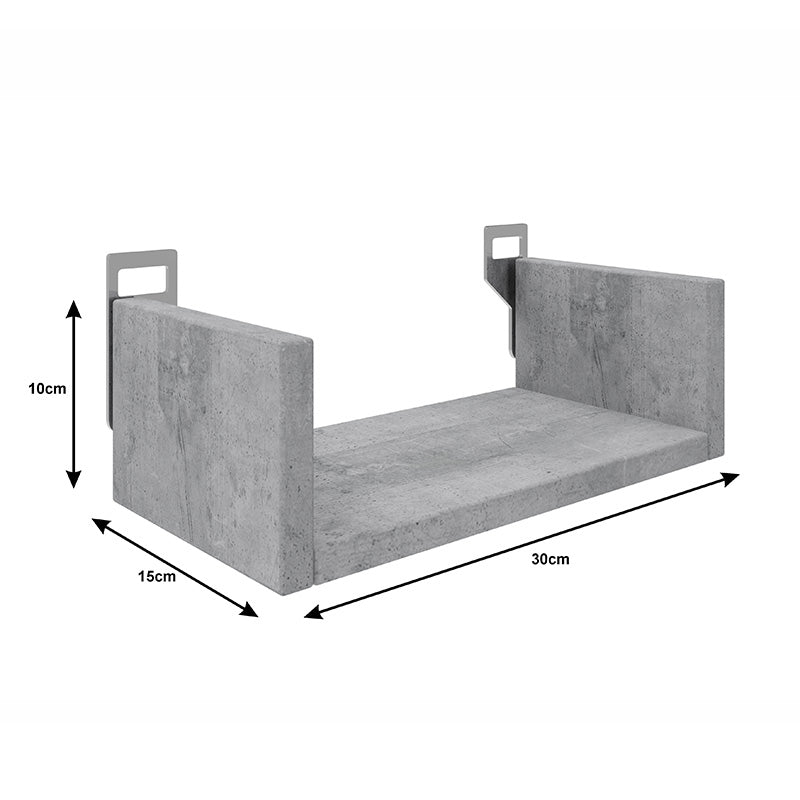 Raft de perete cu spatiu de depozitare, Derva, Lemn, Alb, 30x15x10 cm - Alb