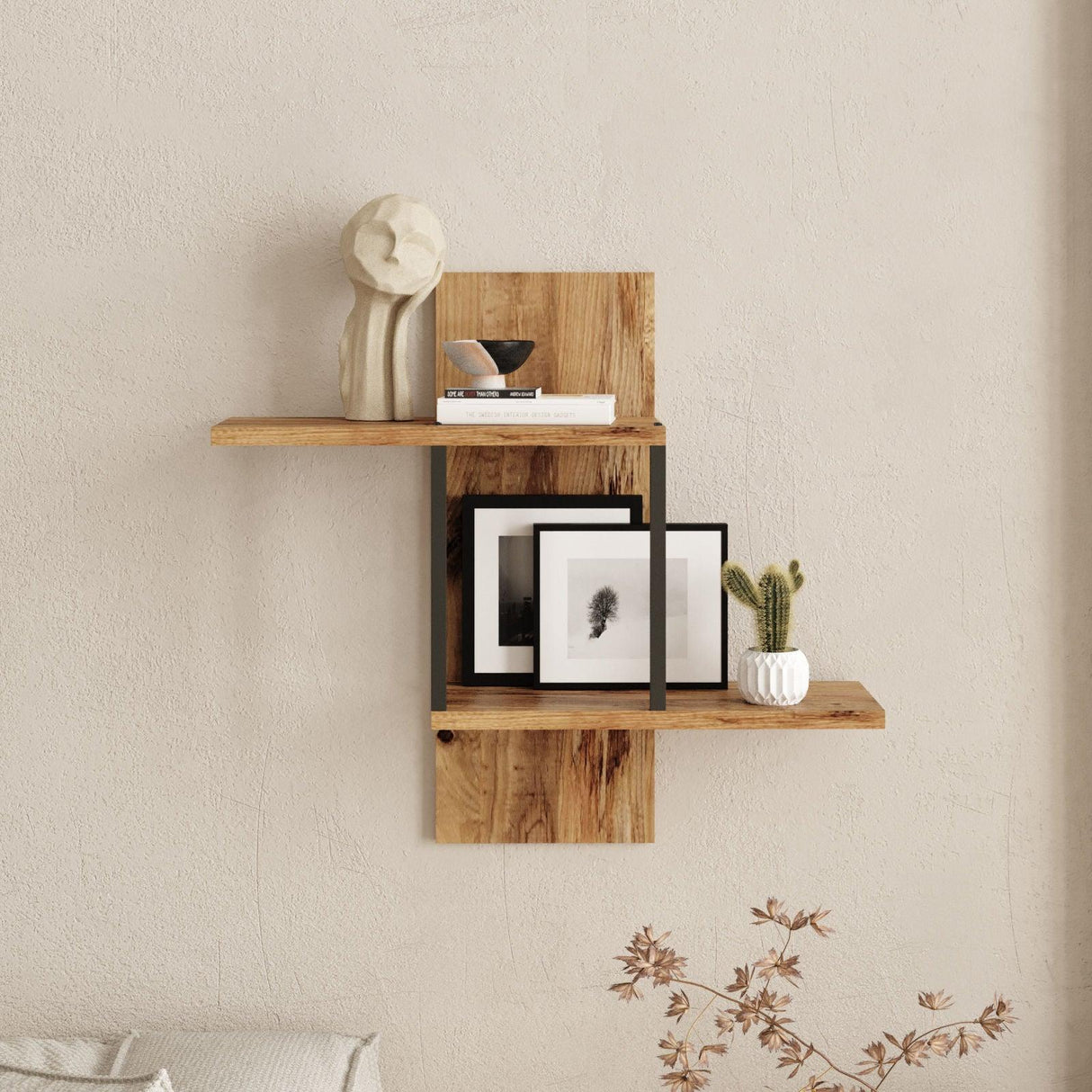 Raft de perete Lancelot, Stejar, 66 x 60 x 20 cm