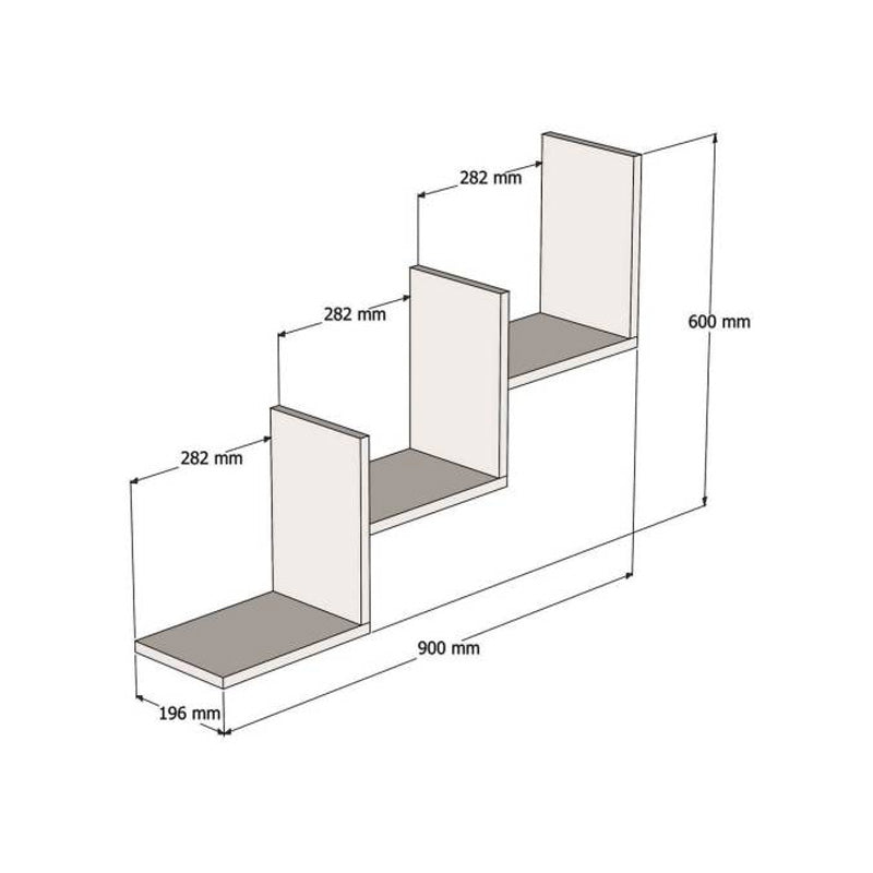 Raft de perete Mauer, finisaj nuc, lemn robust, 90x19x60 cm, detaliu produs