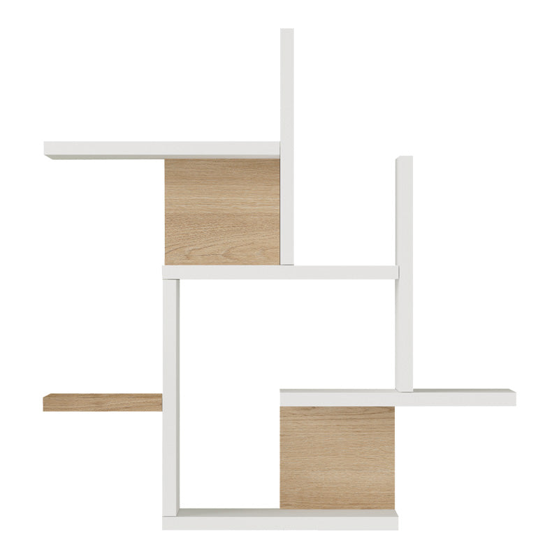 Raft de perete multifunctional Nogara, -alb, Lemn, 62x14x66 cm