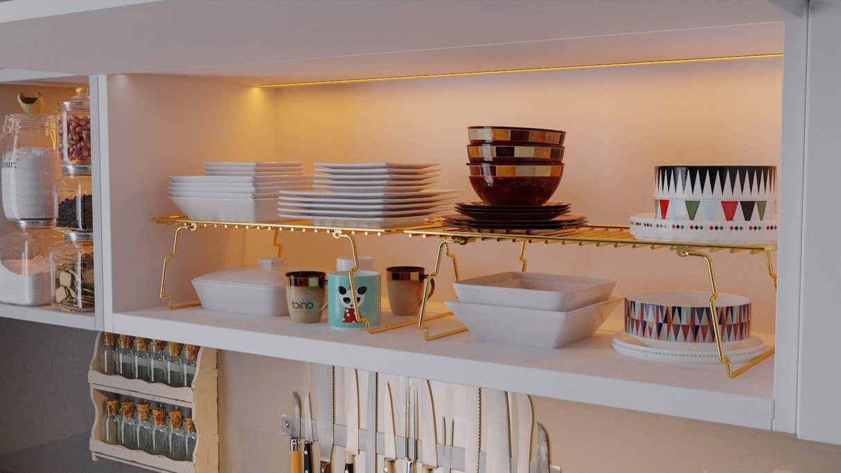 Raft de perete Wall Shelf Extra Bathroom, Aur, 15x42x199 cm