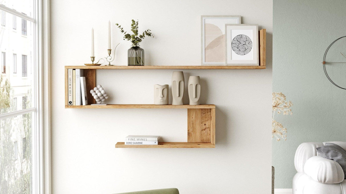 Raft de perete WL10, Stejar, 120x71.4x14.5 cm