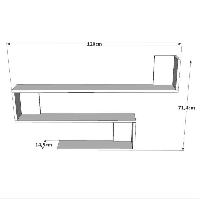 Raft de perete WL10, Stejar, 120x71.4x14.5 cm