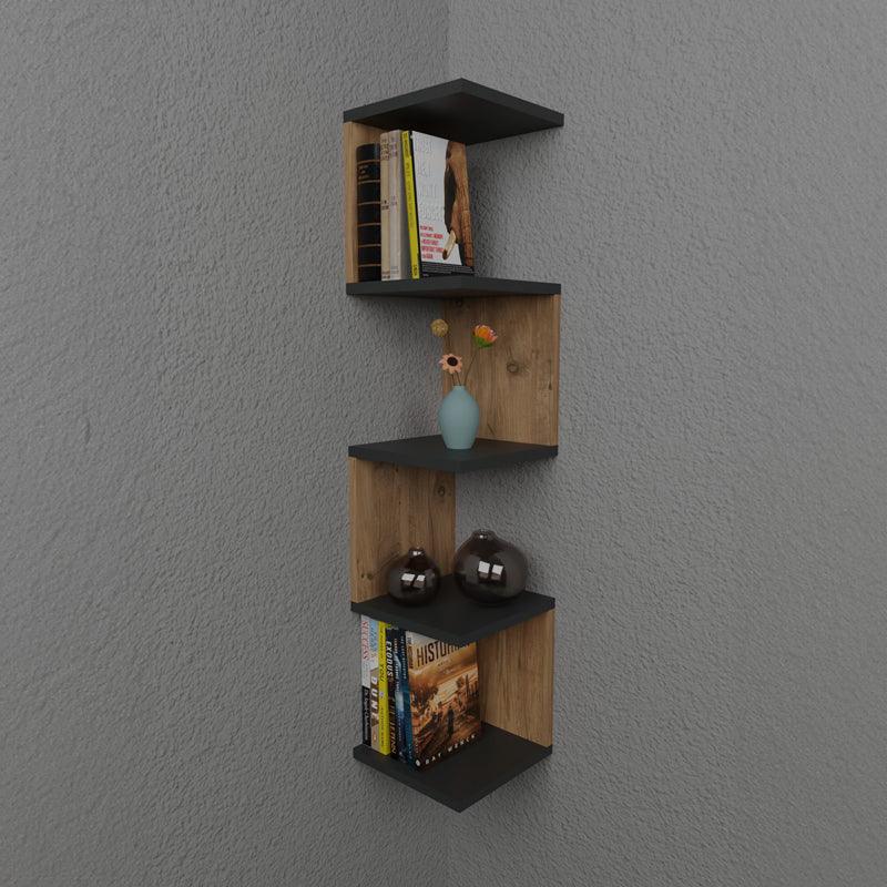 Raft de perete Zigzag, 25x25x109 cm - Antracit