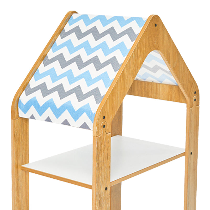 Raft Montessori Zoilen, MDF, 50x30x80 cm - Natural-Alb-Albastru