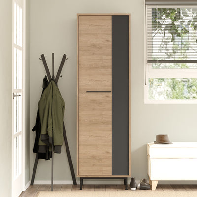 Raft pantofi Scarpiera 9 locuri, Natural-antracit, 57x36x186 cm, detaliu produs