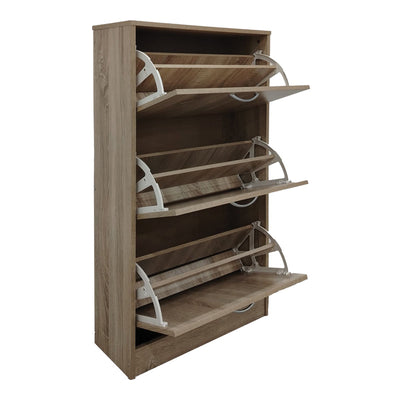 Raft pentru încaltaminte Savaz, Lemn, Sonoma, 60x24x114 cm, imagine suplimentara
