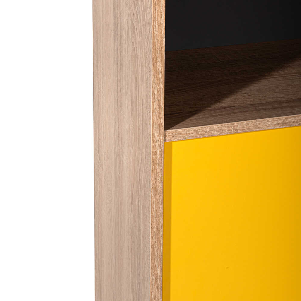 Biblioteca Adore Rainbow, 2 usi cu 5 rafturi, Multicolor - Sonoma, 67x185x30 Cm