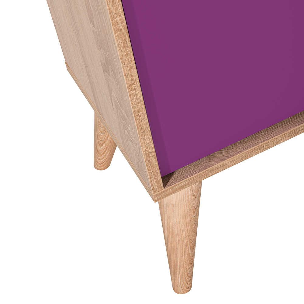 Biblioteca Adore Rainbow, 2 usi cu 5 rafturi, Multicolor - Sonoma, 67x185x30 Cm