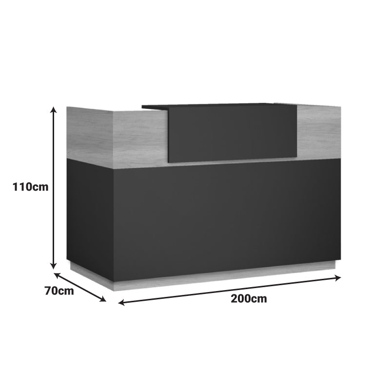 Receptie cu functie Lotus, Lemn/metal, Stejar, 200x70x110 cm