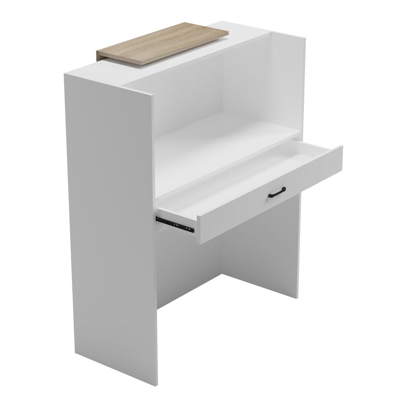 Reception birou Zowel cu LED alb - sonoma, Sonoma - Alb, 90x40x110 cm - Sonoma-Alb
