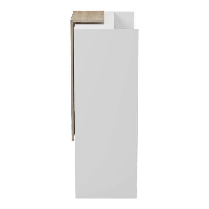 Reception birou Zowel cu LED alb - sonoma, Sonoma - Alb, 90x40x110 cm - Sonoma-Alb