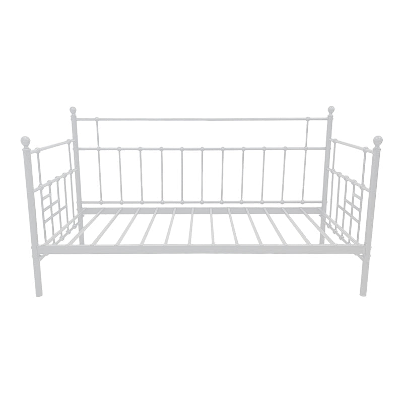 Routha canapea extensibilă, negru metal, 90x190 cm - Alb