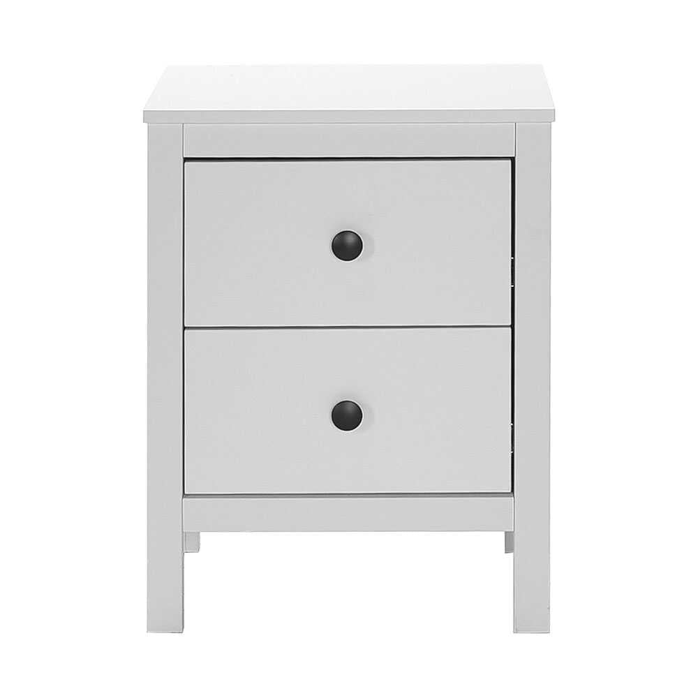Noptiera Adore Rustic, 2 sertare, Alb, 46x61x39 cm