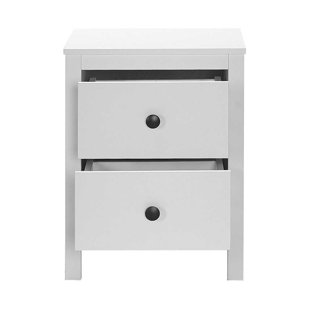 Noptiera Adore Rustic, 2 sertare, Alb, 46x61x39 cm