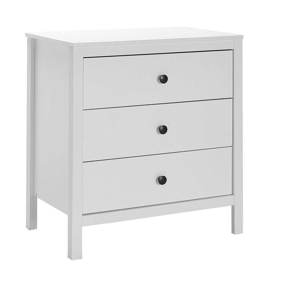 Comoda Adore Rustic, 3 sertare, Alb, 73x81x47 cm