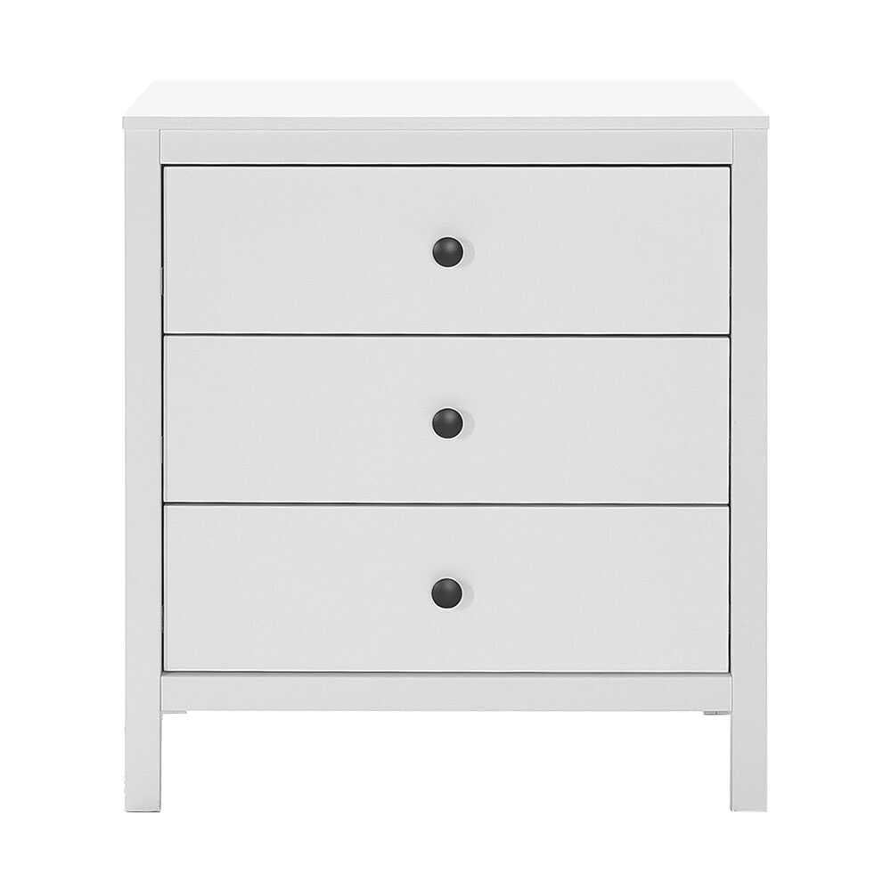 Comoda Adore Rustic, 3 sertare, Alb, 73x81x47 cm