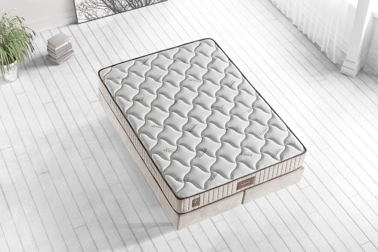 Saltea Bamboo, Alb, 140x25x190 cm