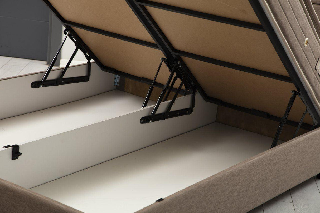 Saltea dublă, bază și tăblie Orina Set, Maro, 140x114x200 cm