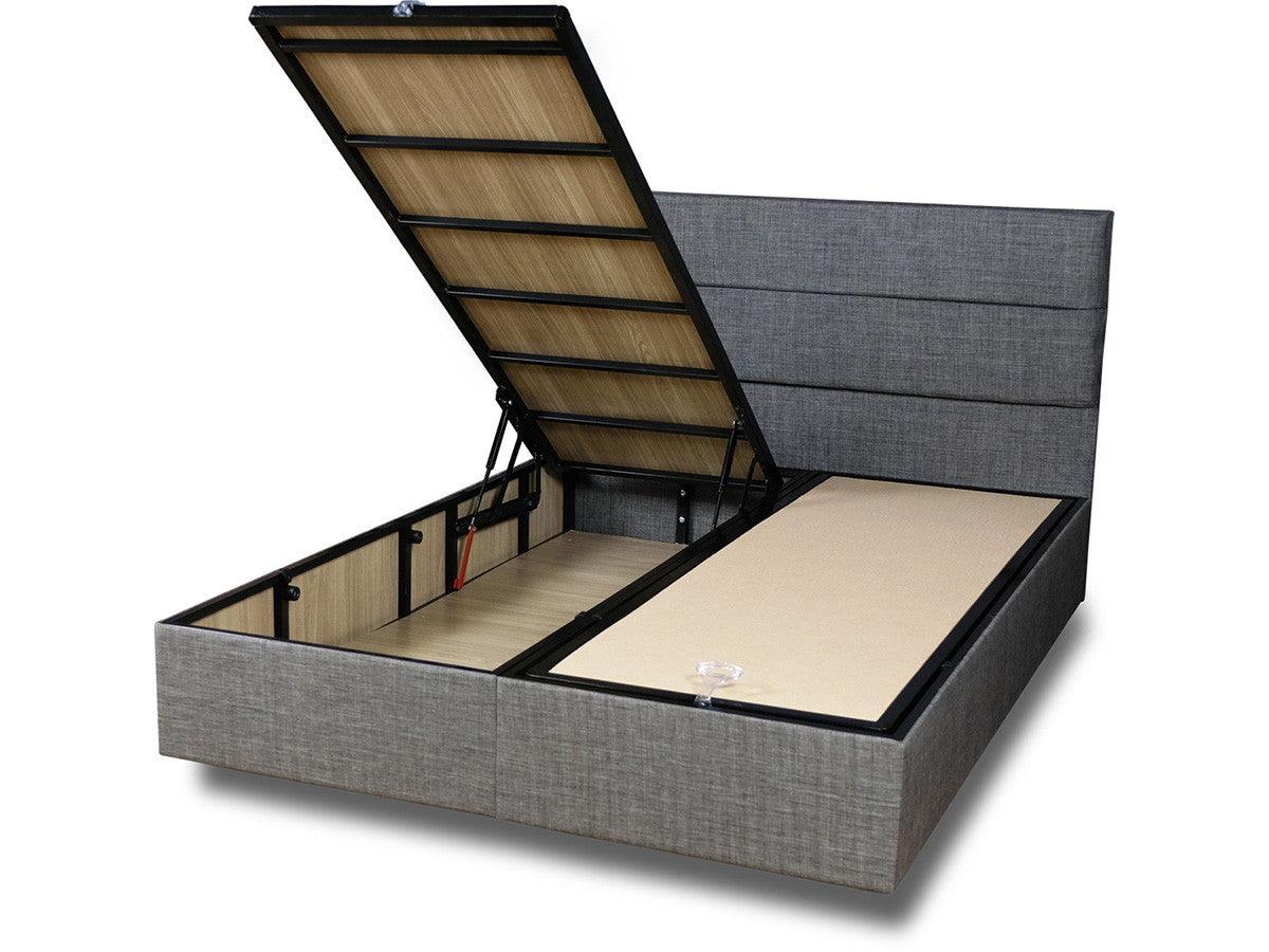 Saltea dublă, bază și tăblie Silver, Gri, 140x21x190 cm