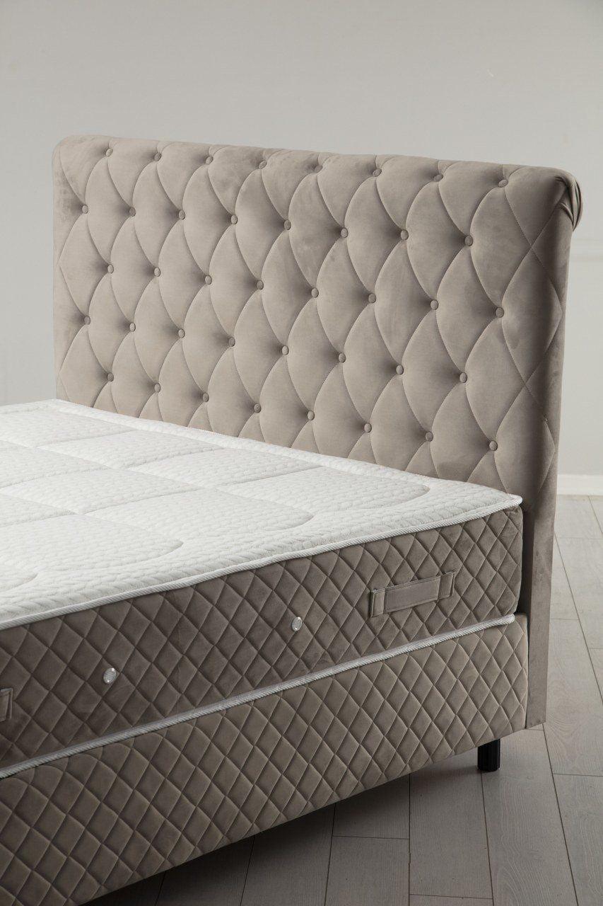 Saltea dublă, bază și tăblie Sonata Set, Bej, 140x130x200 cm