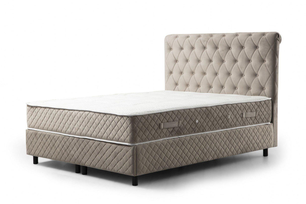 Saltea dublă, bază și tăblie Sonata Set, Bej, 140x130x200 cm