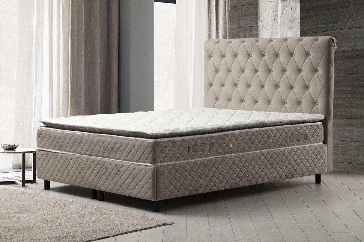 Saltea dublă, bază și tăblie Sonata Set, Bej, 160x130x200 cm