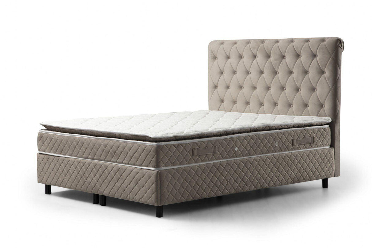 Saltea dublă, bază și tăblie Sonata Set, Bej, 160x130x200 cm