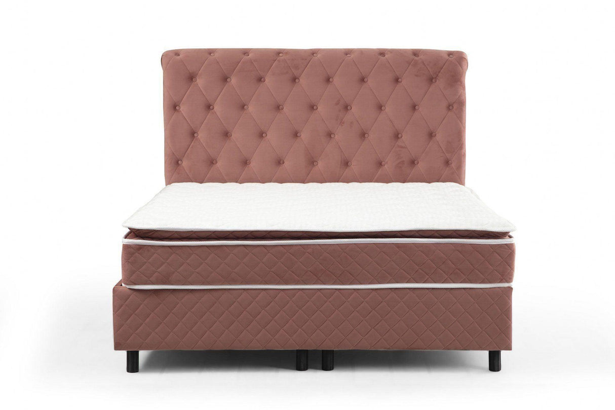 Saltea dublă, bază și tăblie Sonata Set, Roz, 140x130x200 cm