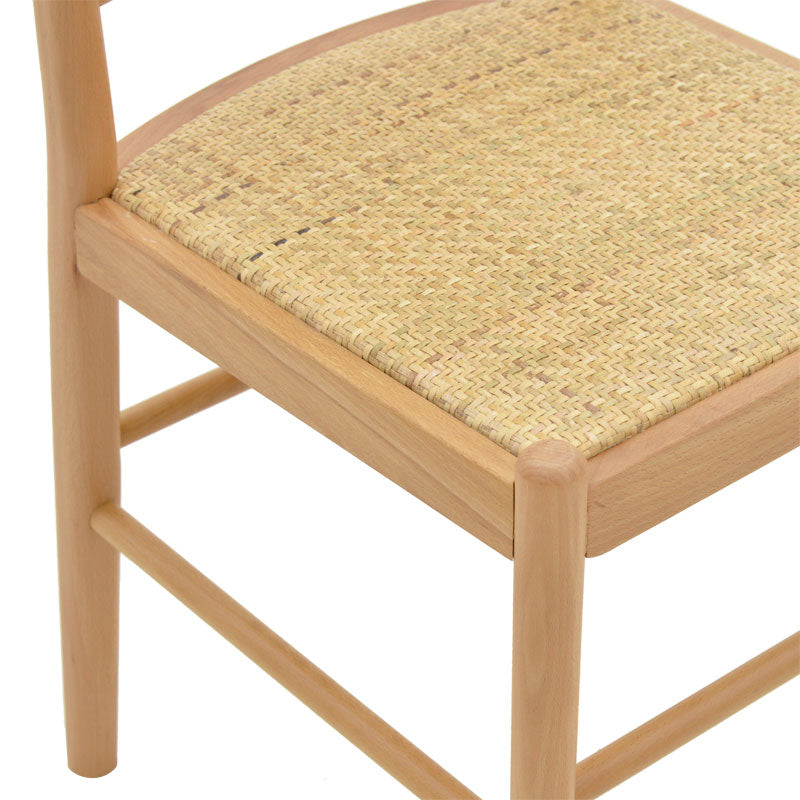 Scaun Alessia lemn Natural de fag- ratan, Natural, 43x40x89 cm
