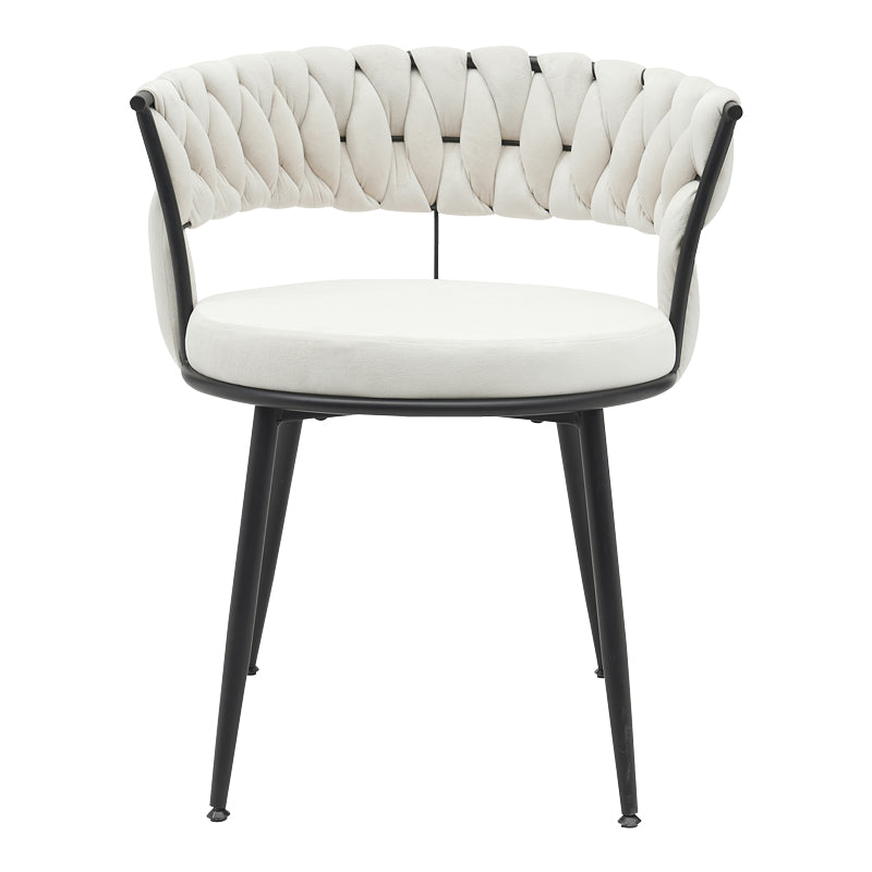 Scaun Alkia din catifea, bej, 60x57x68 cm