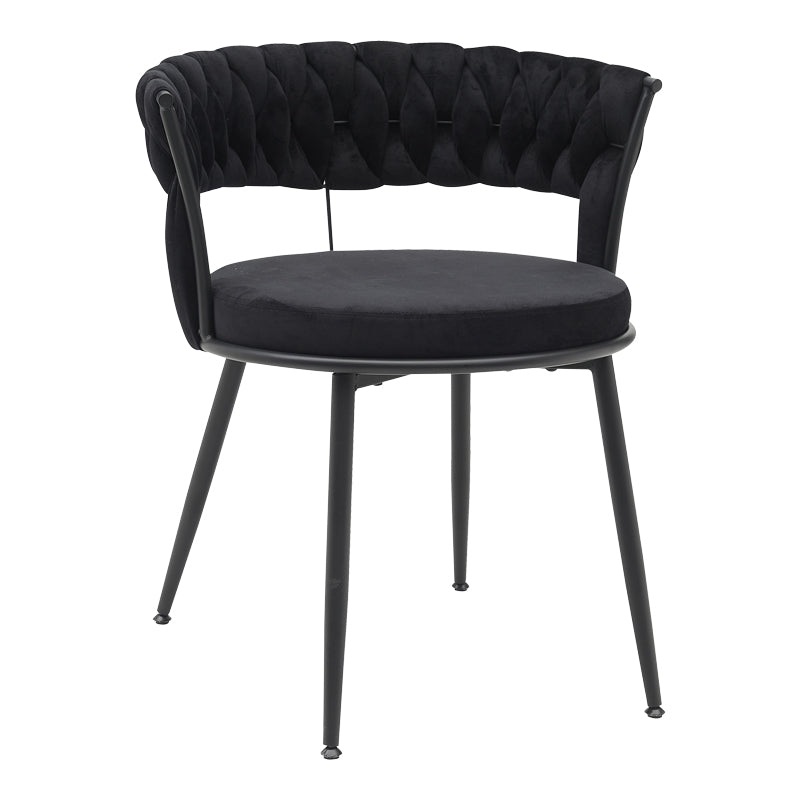 Scaun Alkia din catifea neagra 60x57x68 cm