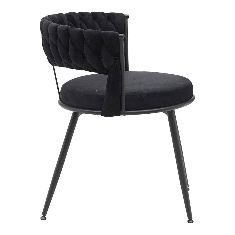 Scaun Alkia din catifea, neagra, 60x57x68 cm, detaliu produs