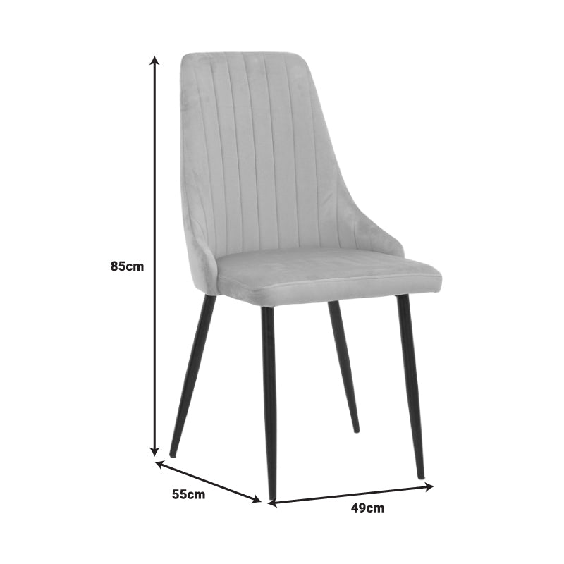Scaun Azori catifea Gri, inchis, 49x55x85 cm