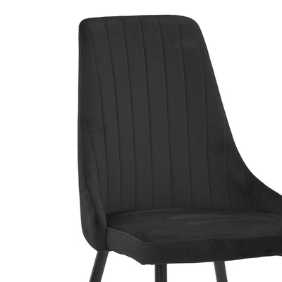 Scaun Azori, Catifea, Negru, 49x55x85 cm, imagine produs 6