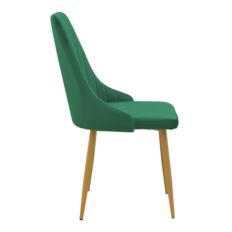Scaun Azori by, tesatura catifea bej, natur, 49x55x85 cm - Verde