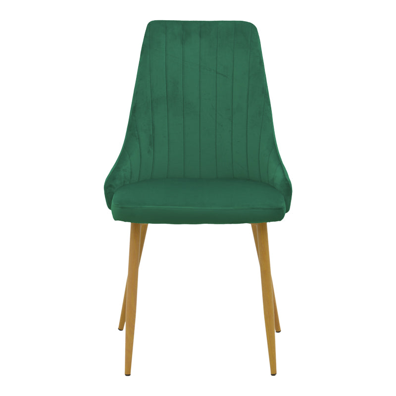 Scaun Azori by, tesatura catifea bej, natur, 49x55x85 cm - Verde