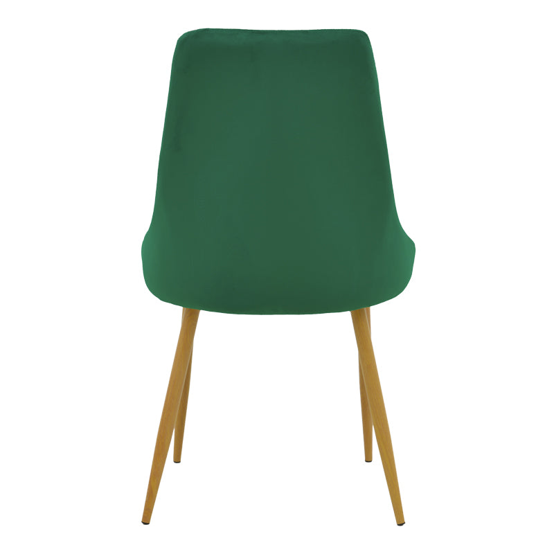 Scaun Azori by, tesatura catifea bej, natur, 49x55x85 cm - Verde