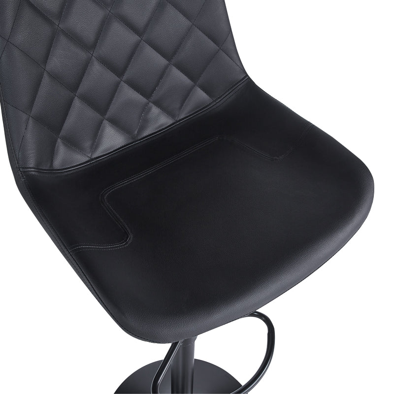 Scaun bar ajustabil Libra, Metal, Negru, 49x55x115 cm