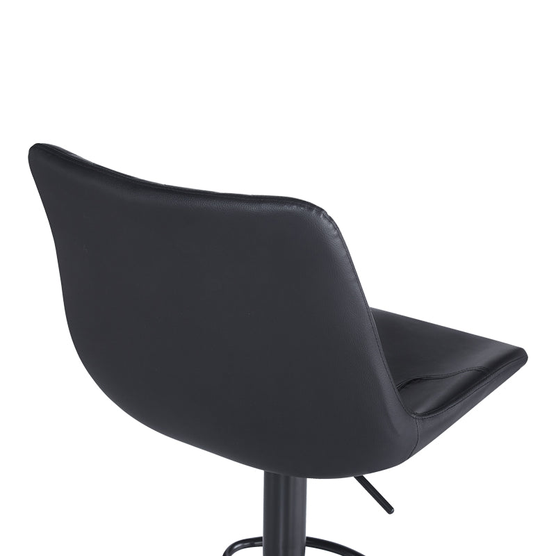 Scaun bar ajustabil Libra, Metal, Negru, 49x55x115 cm