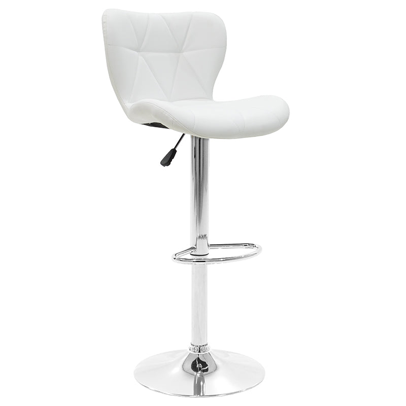 Scaun bar Coozy metal, reglabil pe inaltime, 47x45x90 cm - Alb