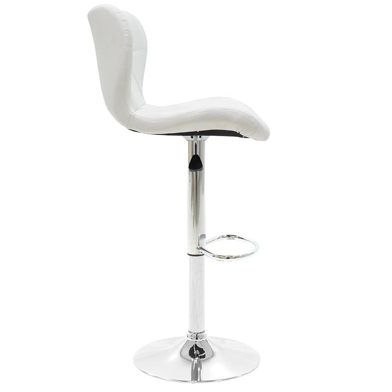 Scaun bar Coozy metal, reglabil pe inaltime, 47x45x90 cm - Alb