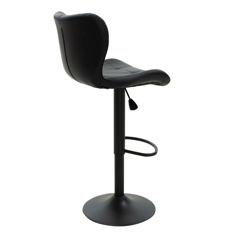 Scaun bar Coozy metal, reglabil pe inaltime, 47x45x90 cm - Negru