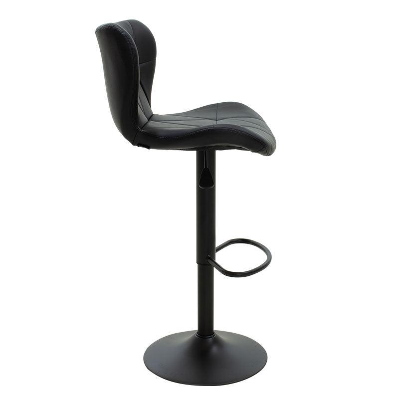 Scaun bar Coozy metal, reglabil pe inaltime, 47x45x90 cm - Negru