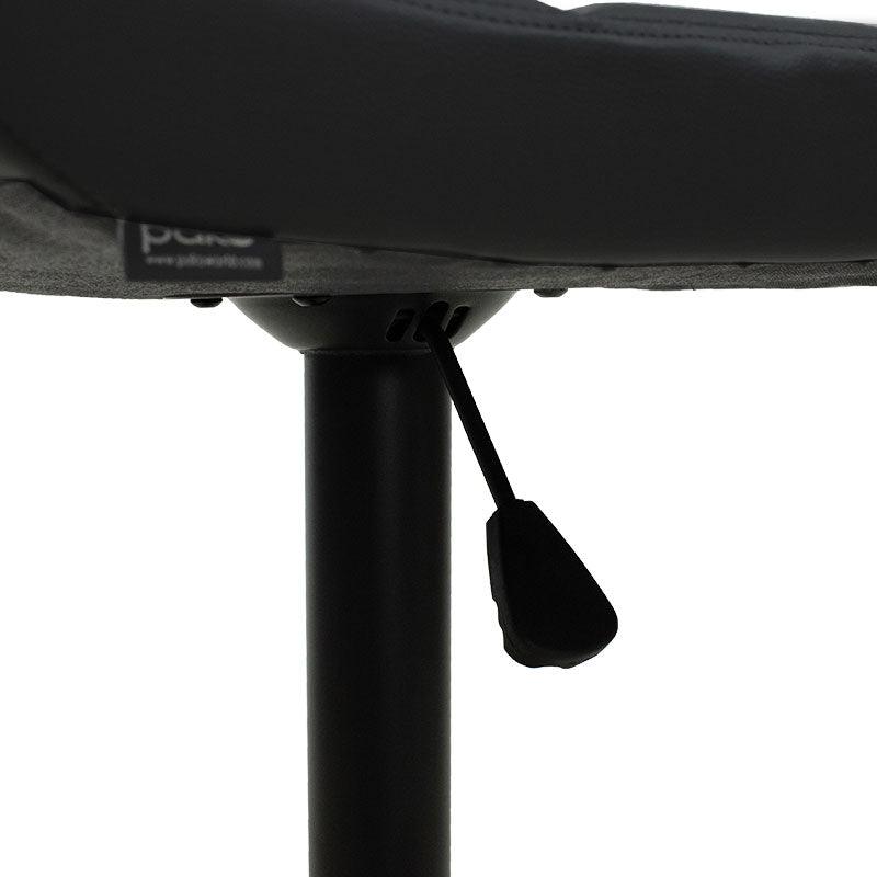Scaun bar Coozy metal, reglabil pe inaltime, 47x45x90 cm - Negru